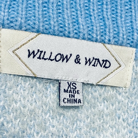 Willow & Wind Plaid Blue and White Sweater XS - Picture 8 of 11